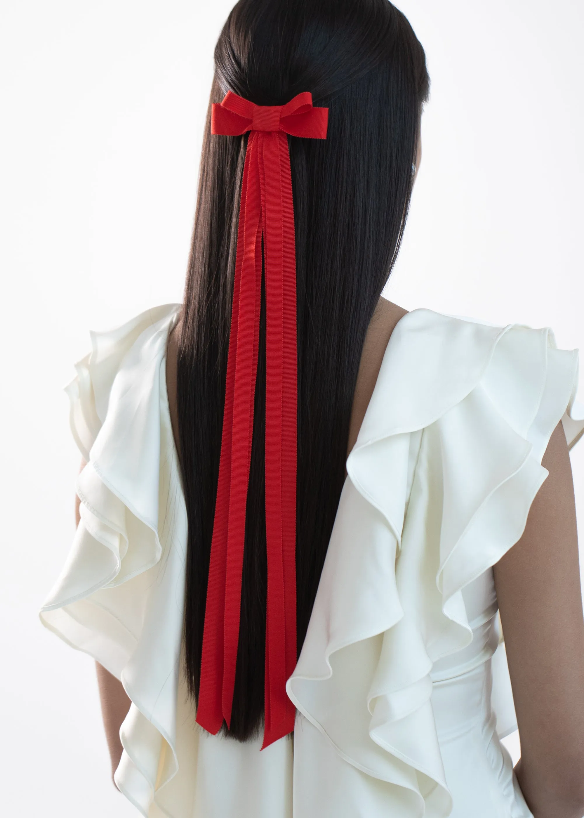 Rosie Bow Barrette -- Cherry
