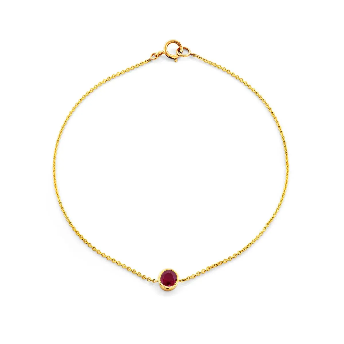 Round Cut Ruby & Gold Bracelet