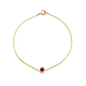 Round Cut Ruby & Gold Bracelet