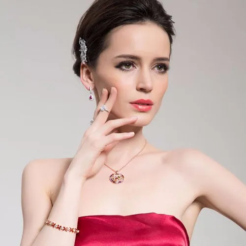 Ruby & Diamond Simulant Gold Bracelet