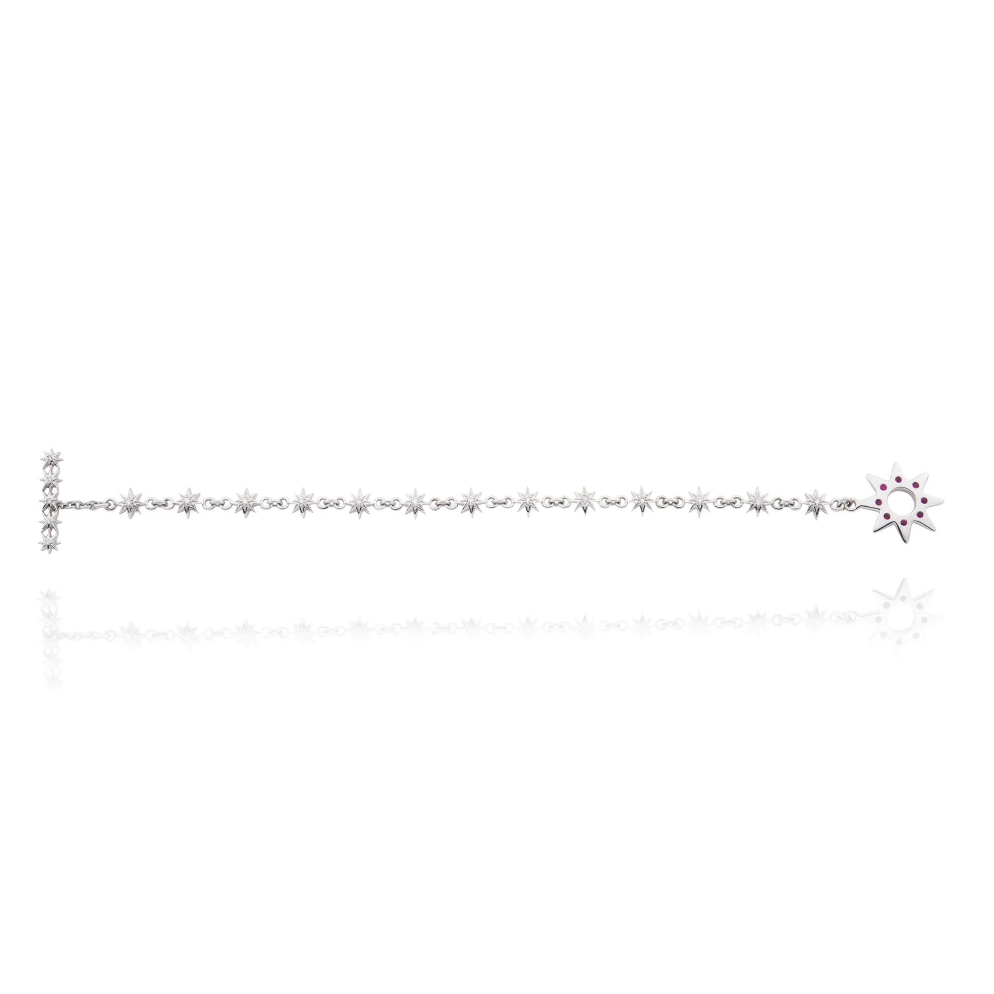 Ruby and Diamond small Sunburst section Bracelet