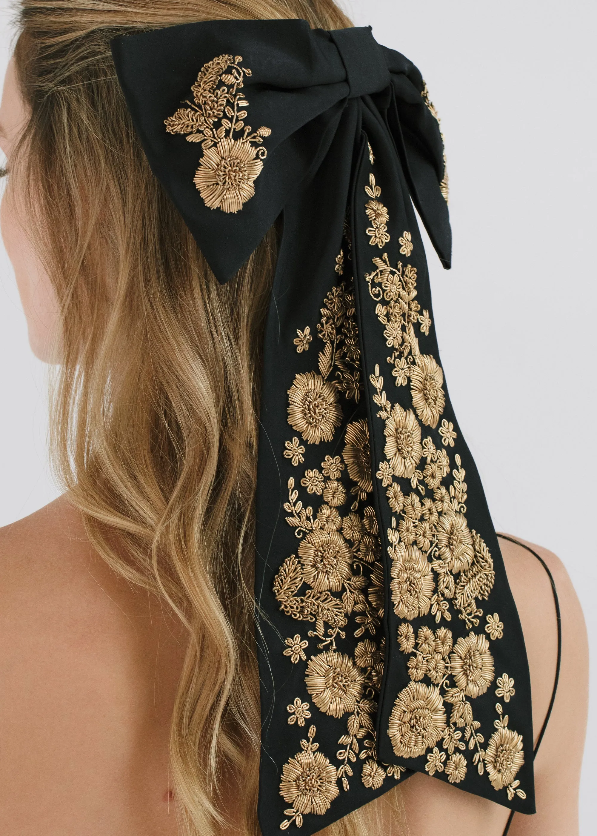 Safina Leander Bow Barrette -- Gold