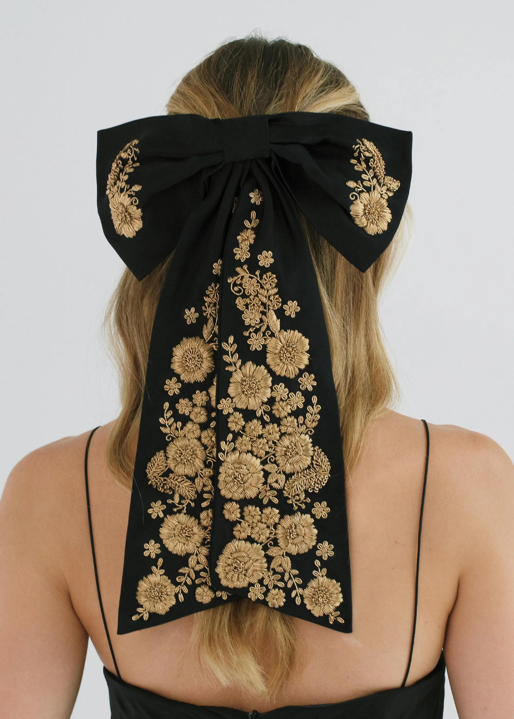 Safina Leander Bow Barrette -- Gold