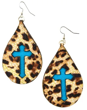 San Saba Cross Teardrop Earrings
