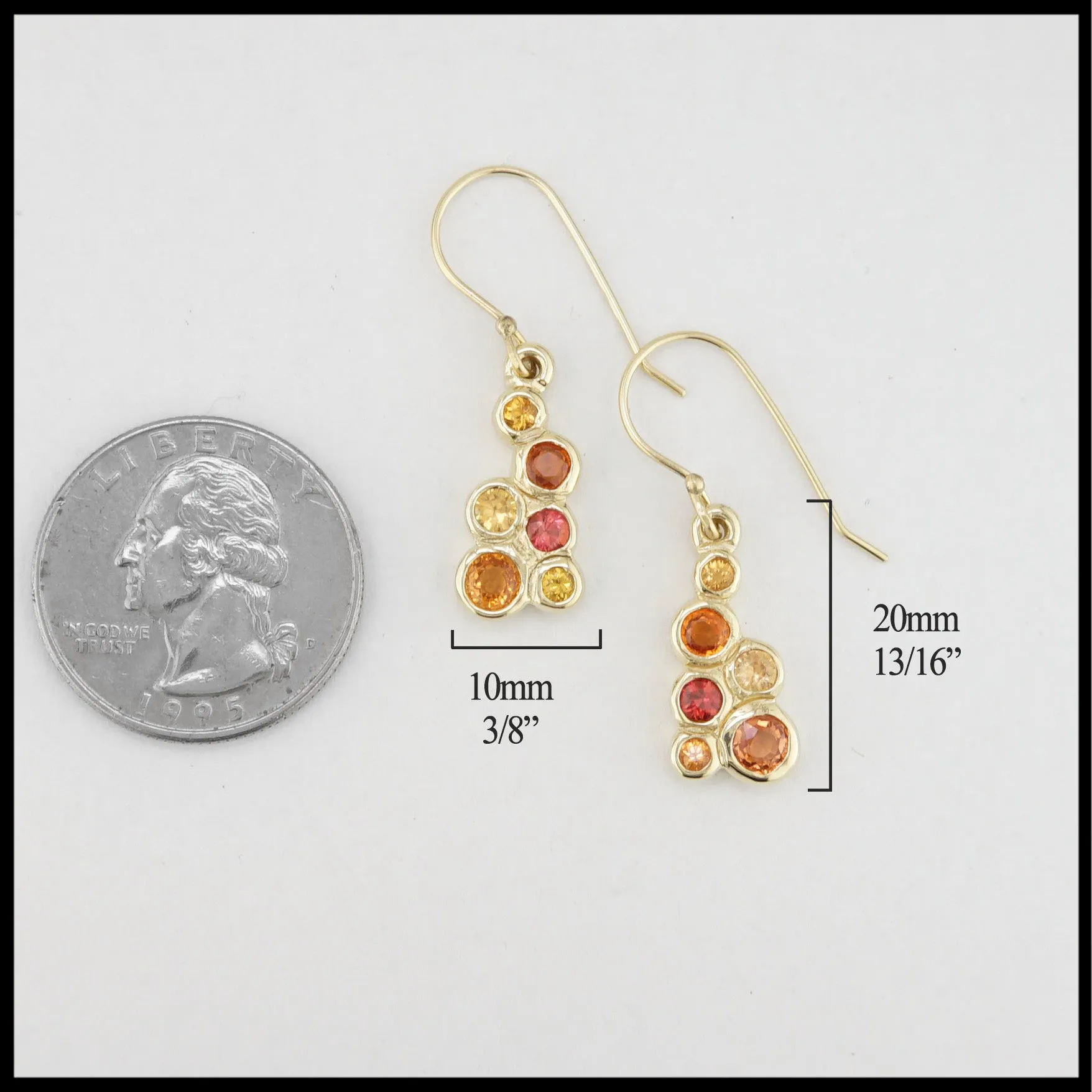 Sapphire Bubble Drop Earrings