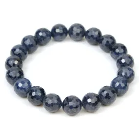 Sapphire Faceted Stretch Bracelet 10mm