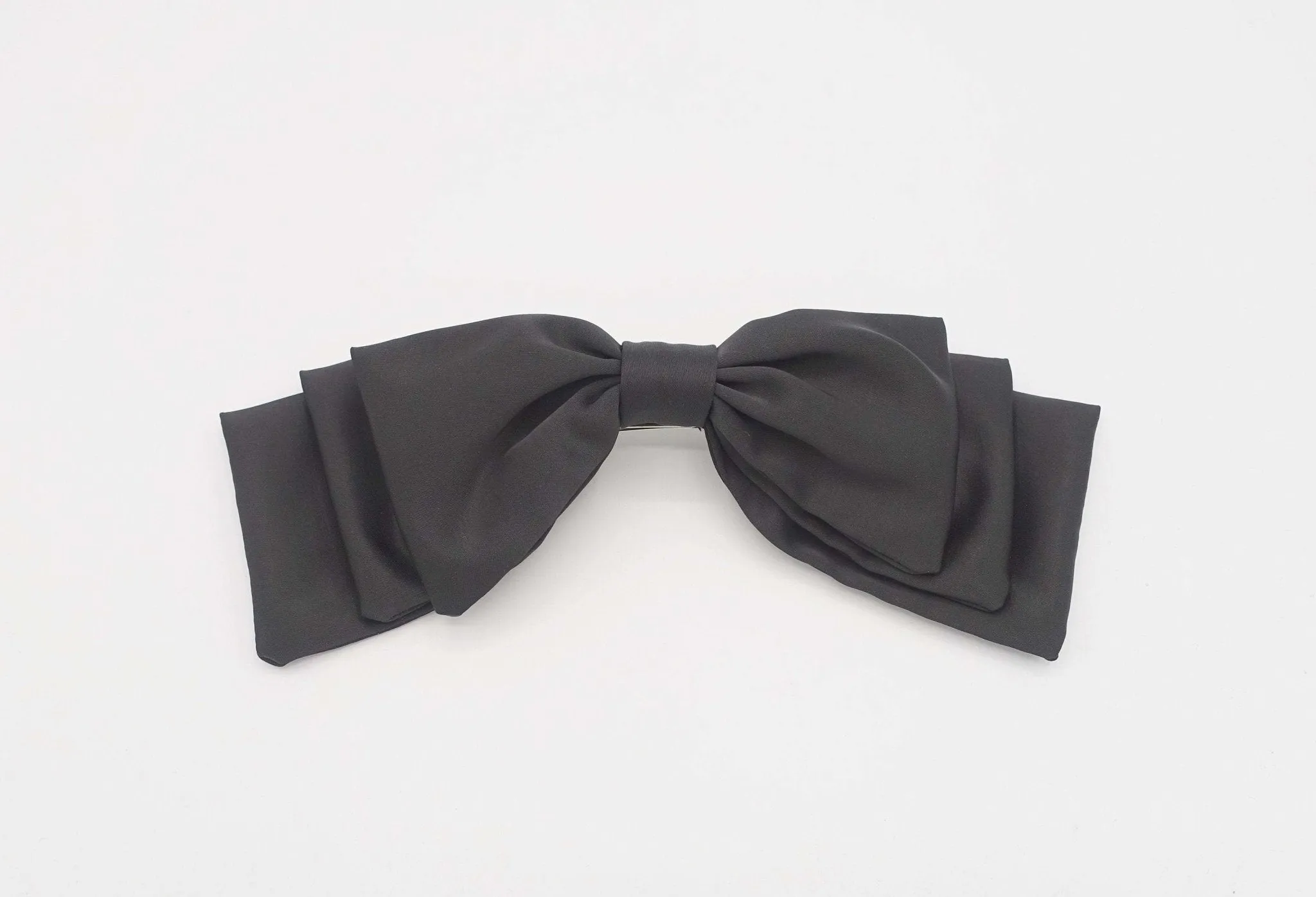 satin double stacked hair bow for women