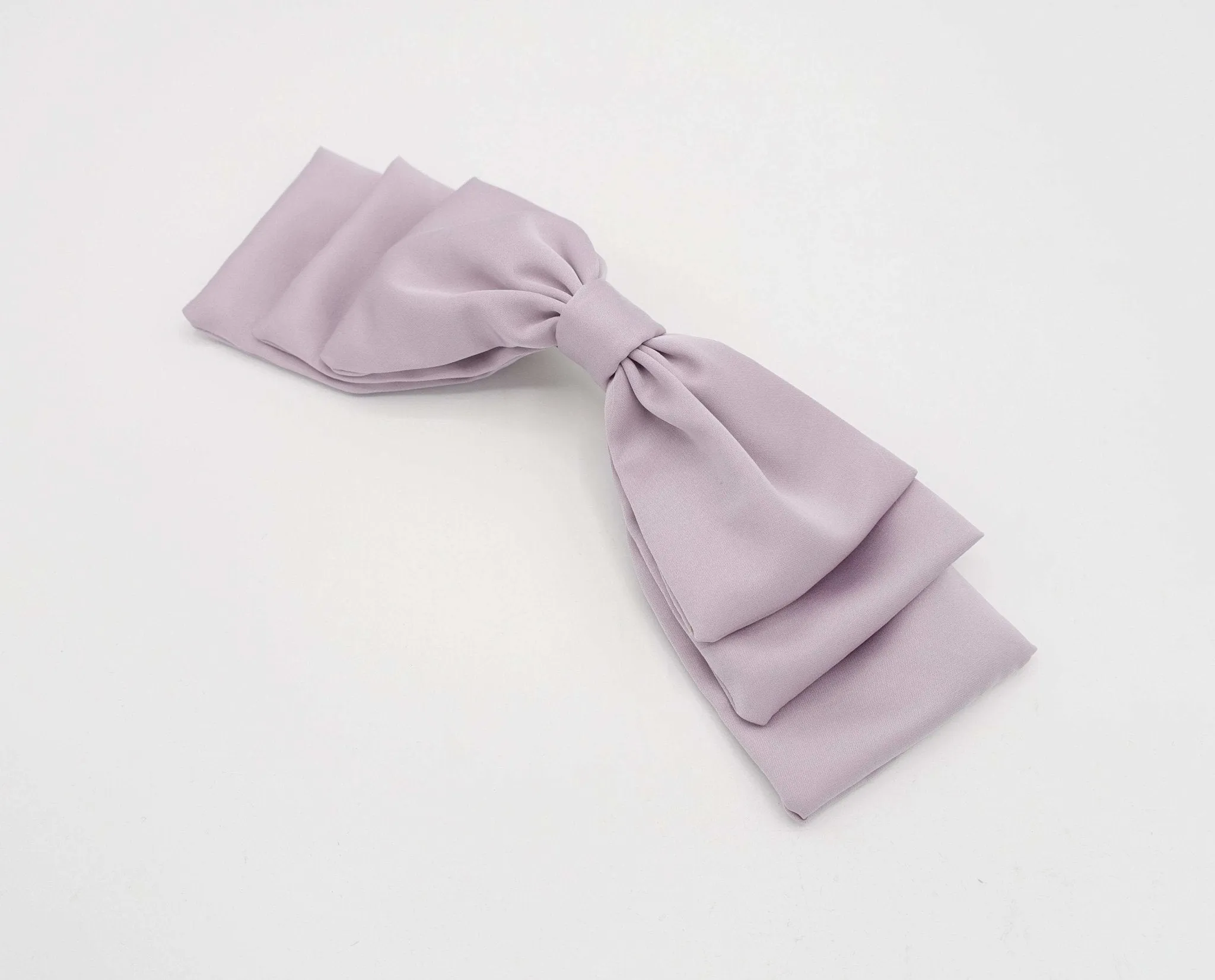 satin double stacked hair bow for women
