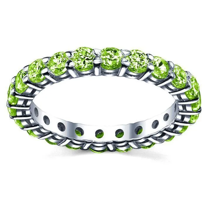 Shared Prong Peridot Eternity Ring