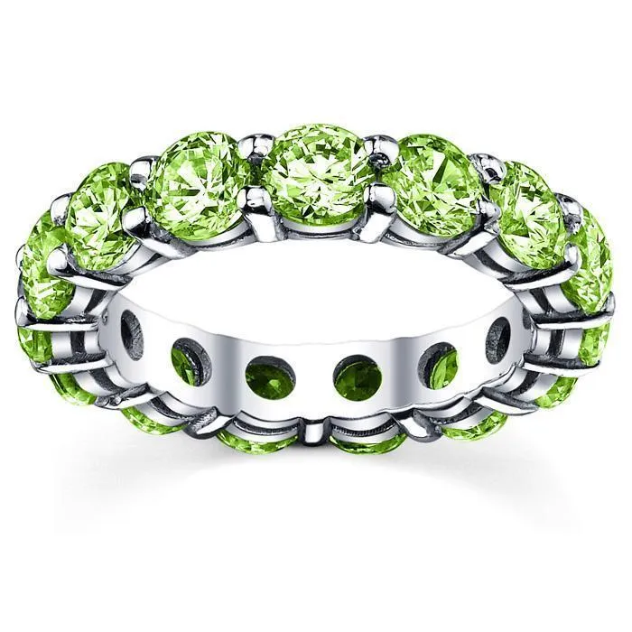 Shared Prong Peridot Eternity Ring