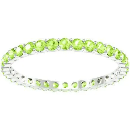 Shared Prong Peridot Eternity Ring