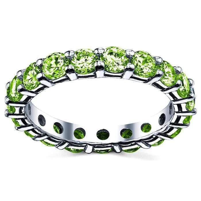 Shared Prong Peridot Eternity Ring