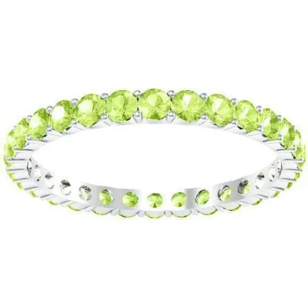 Shared Prong Peridot Eternity Ring
