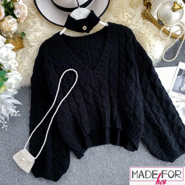 Shehnaaz Gill In Our High Low Choker Sweater