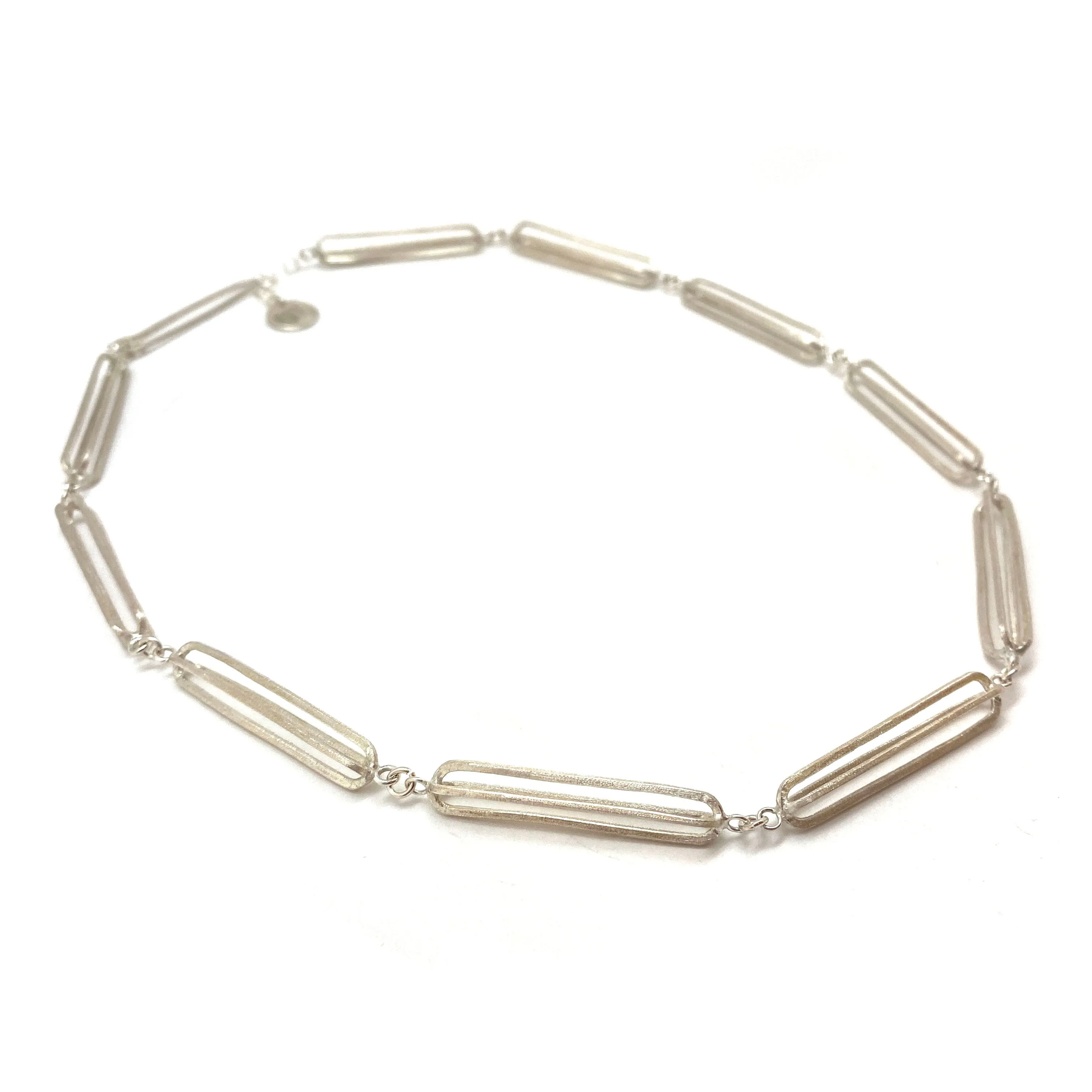 Silver 3D Link Necklace