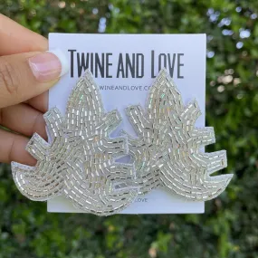 Silver Beaded Earrings
