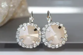 SILVER CREAM EARRINGS