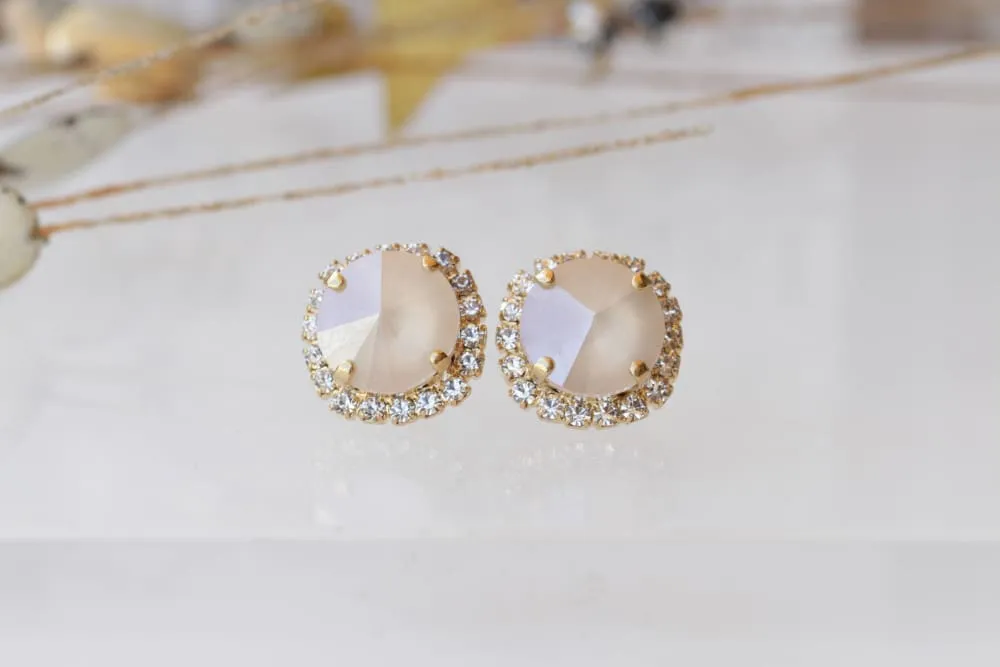 SILVER CREAM EARRINGS