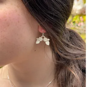 Silver Elven Blossom Sprig Earrings