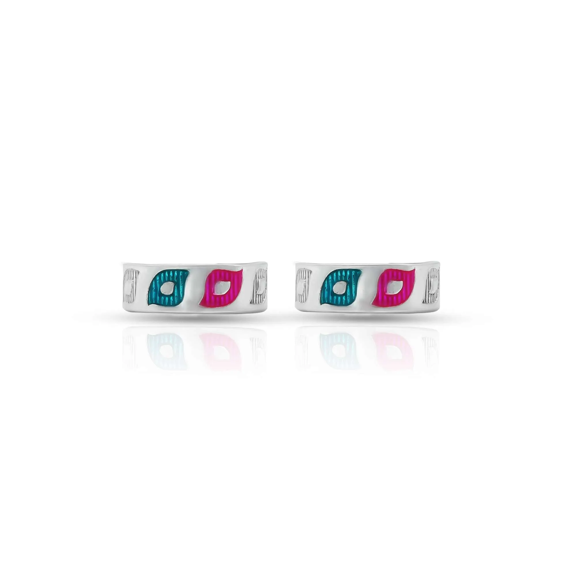 Silver Multi Color Leaf Design Bichhiya for Girls