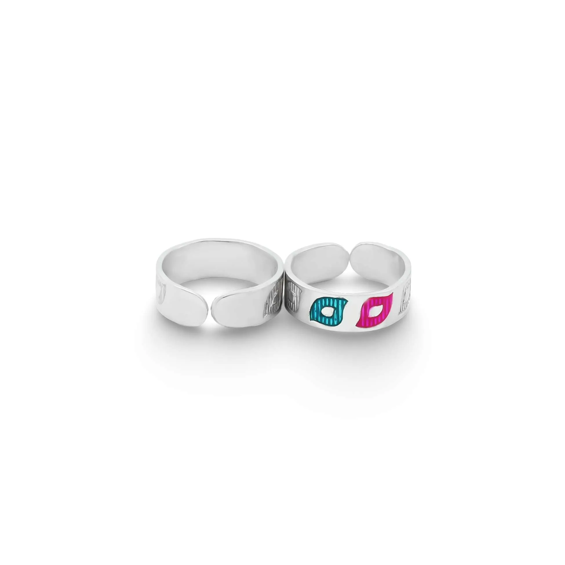 Silver Multi Color Leaf Design Bichhiya for Girls