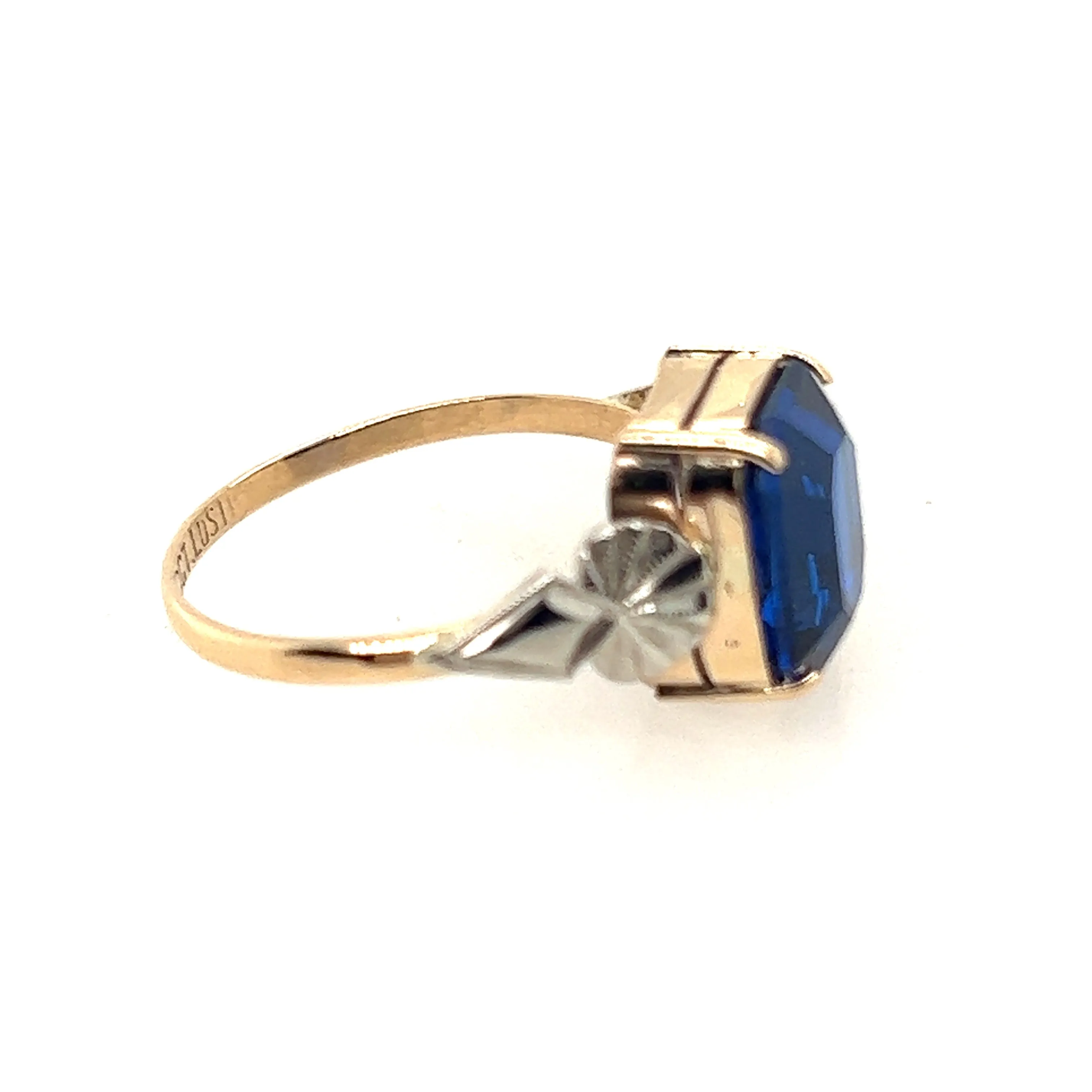 Spinel Yellow & White Gold Handmade Ring