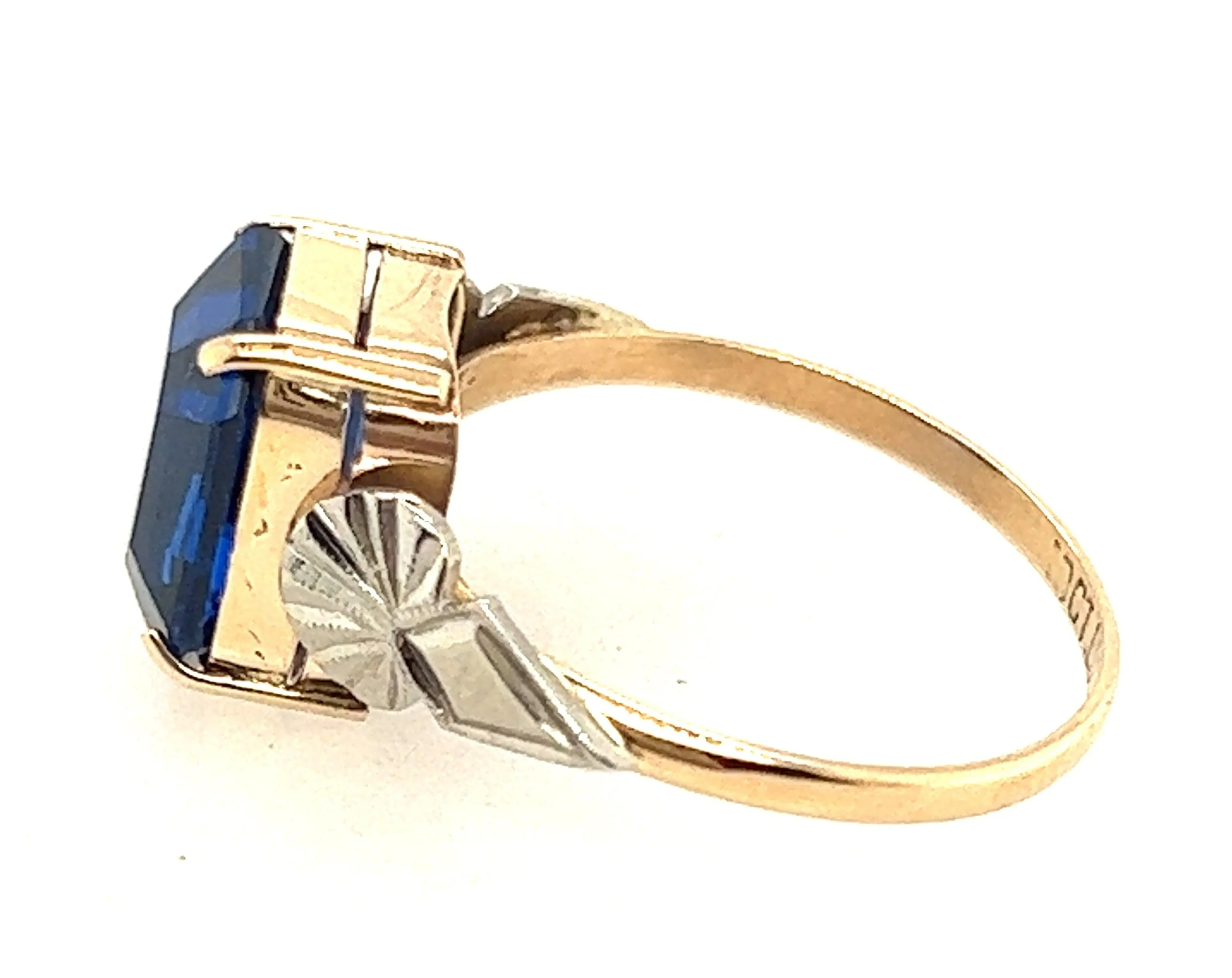 Spinel Yellow & White Gold Handmade Ring