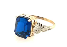 Spinel Yellow & White Gold Handmade Ring