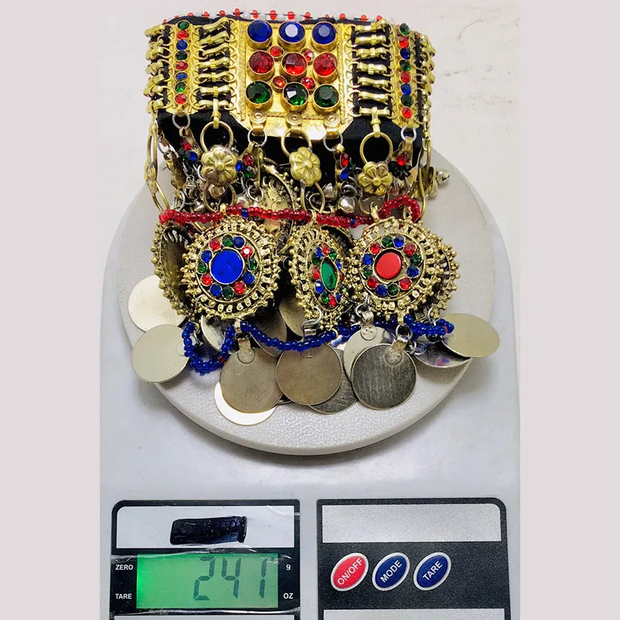 Statement Choker Necklace With Multicolor Glass Stones