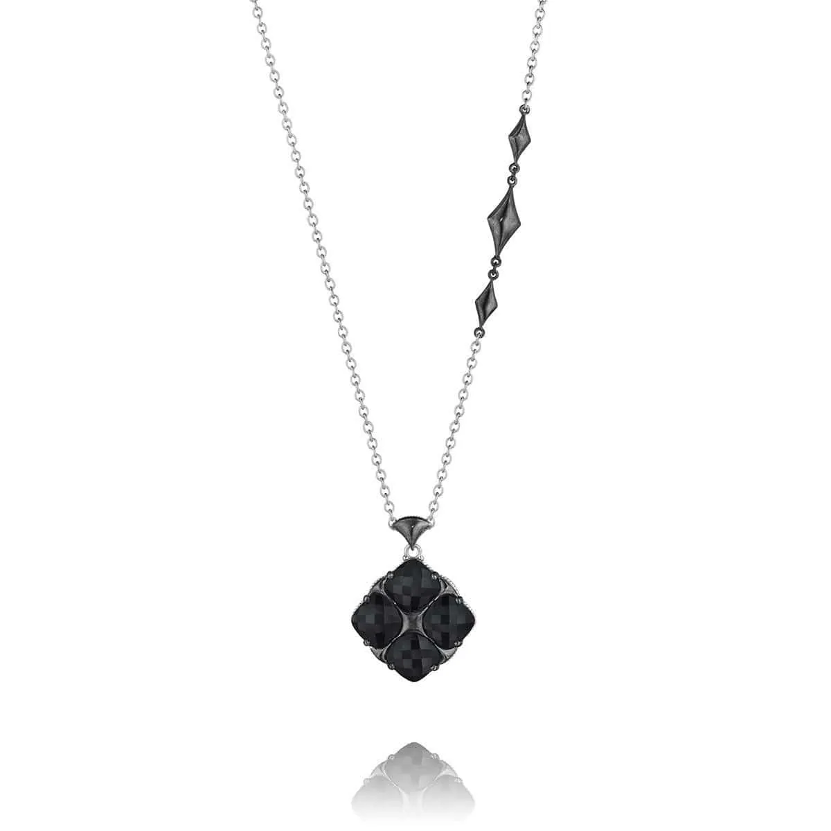 Sterling Silver, Black Onyx, 18K Gold Seal Necklace - SN16319