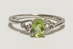 Sterling Silver Created Peridot Ring