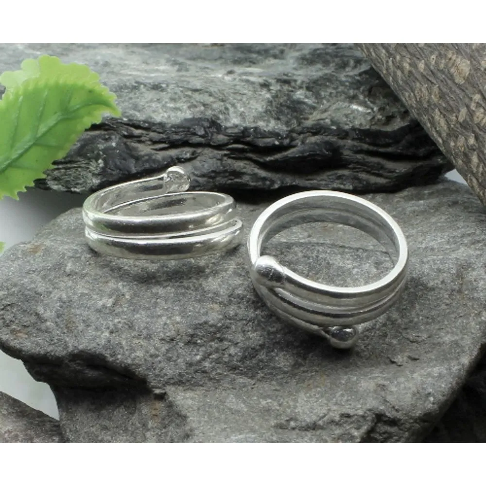 Sterling Silver Toe Rings bichia Pair foot ring