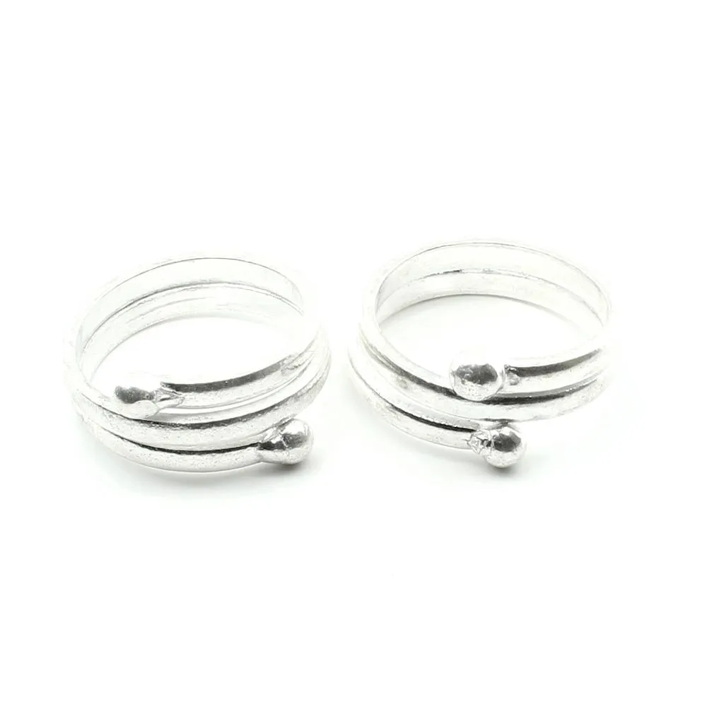 Sterling Silver Toe Rings bichia Pair foot ring