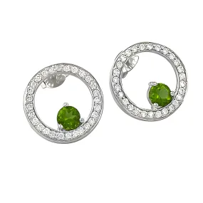 Stunning Silver Earrings with Cubic Zirconia, Peridot, and Zircon Gemstones