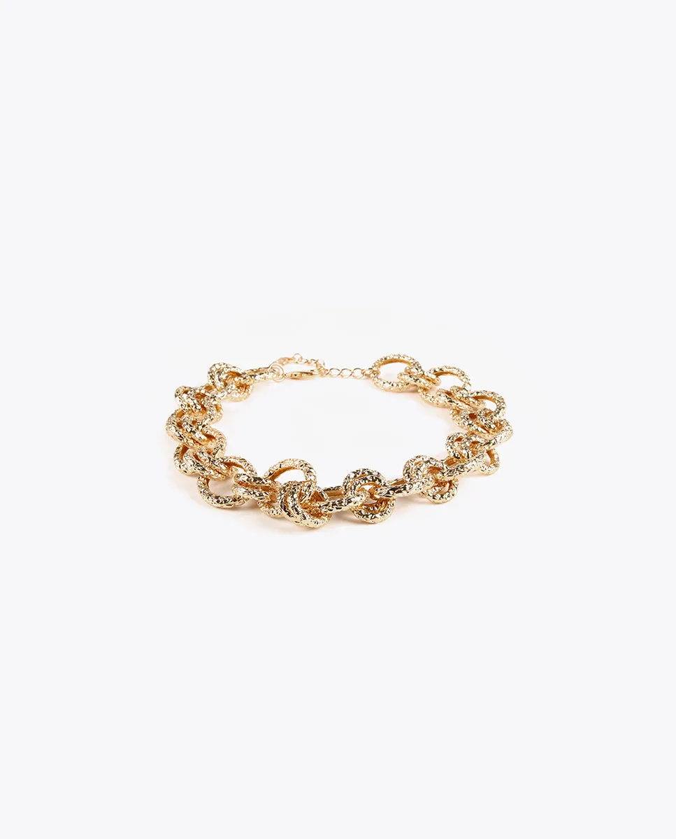 Textured gold-toned choker necklace