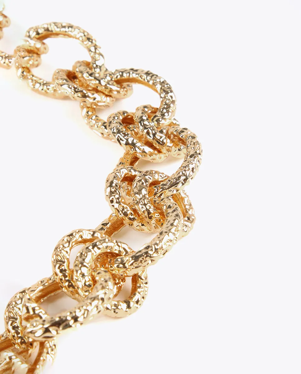 Textured gold-toned choker necklace