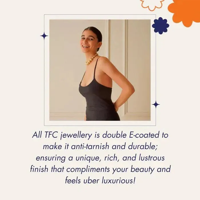 TFC Big Floral Gold Plated Choker Necklace