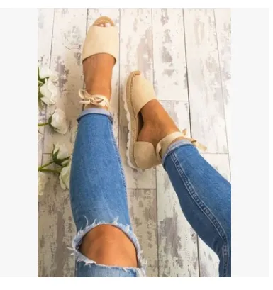 Thick bottom grass fish mouth ankle straps large size sandals ladies sandals - Women's shoes