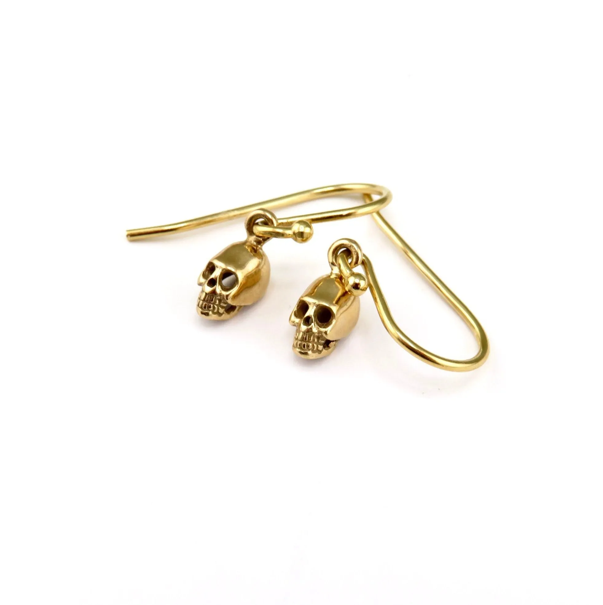Tiny Skull Earrings - Gold
