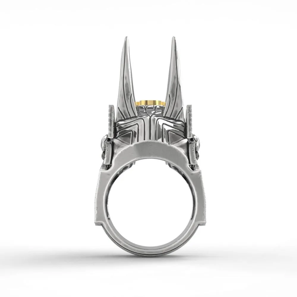 Titanium Steel Egyptian Anubis with Ankh 'LIFE' Symbol Self Defense Ring
