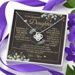 To My Daughter Love Knot Necklace, Gift For Daughter From Mom, Necklace For Daughters