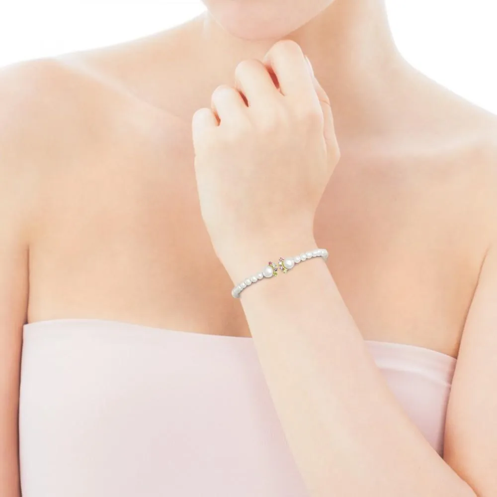Tous Pearl and Gold Real Sisy Bracelet with Gemstones 812451030