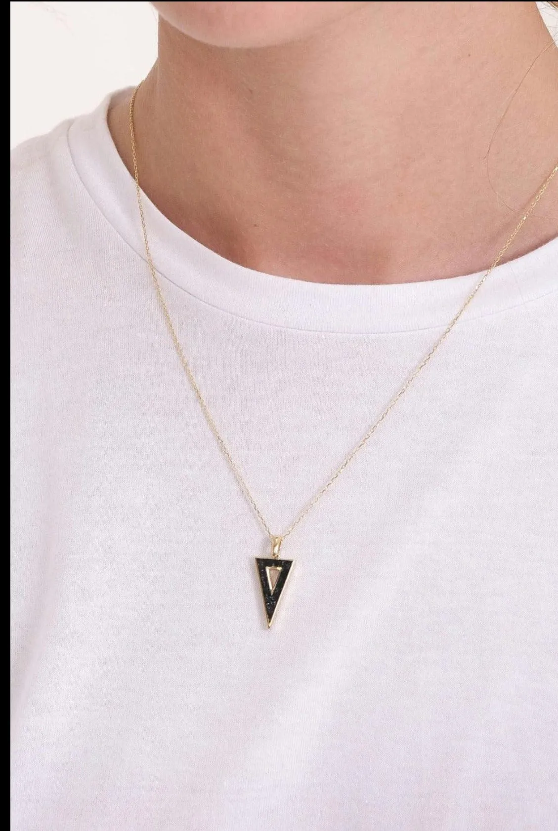 Triangle Onyx Gemstone Necklace