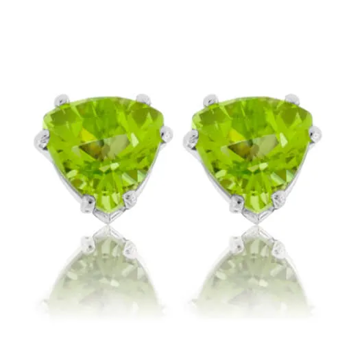 Trillian - Cut Peridot Stud Earrings