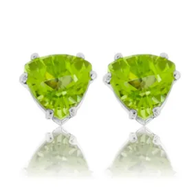 Trillian - Cut Peridot Stud Earrings