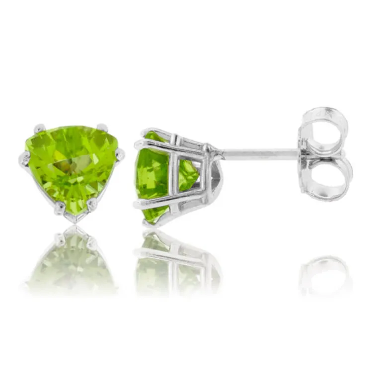 Trillian - Cut Peridot Stud Earrings