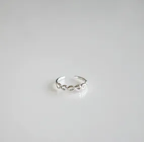 Triple Infinity Adjustable Toe Ring/Middy Ring .925 sterling silver
