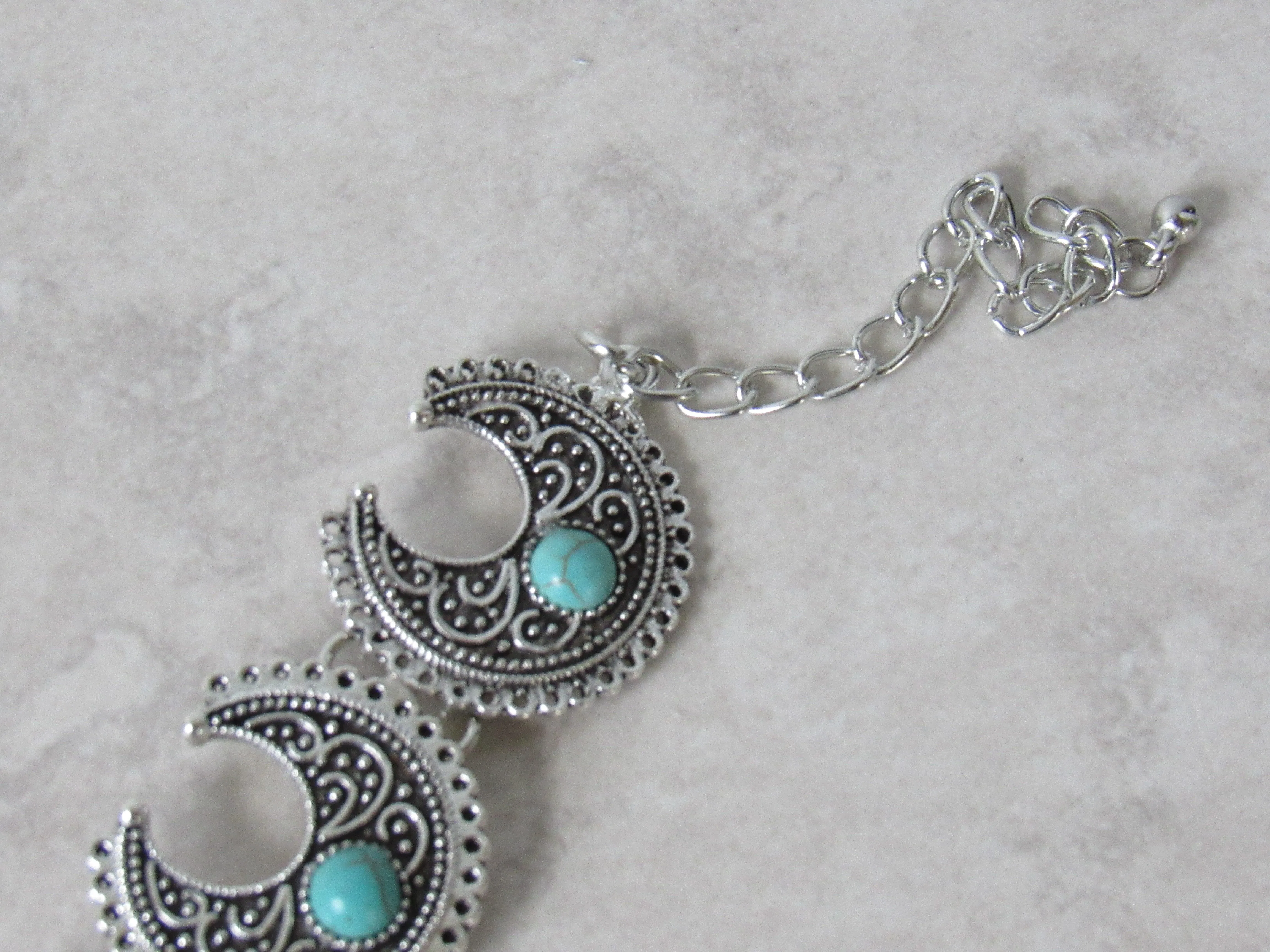 Turqouise Crescent Moon Choker