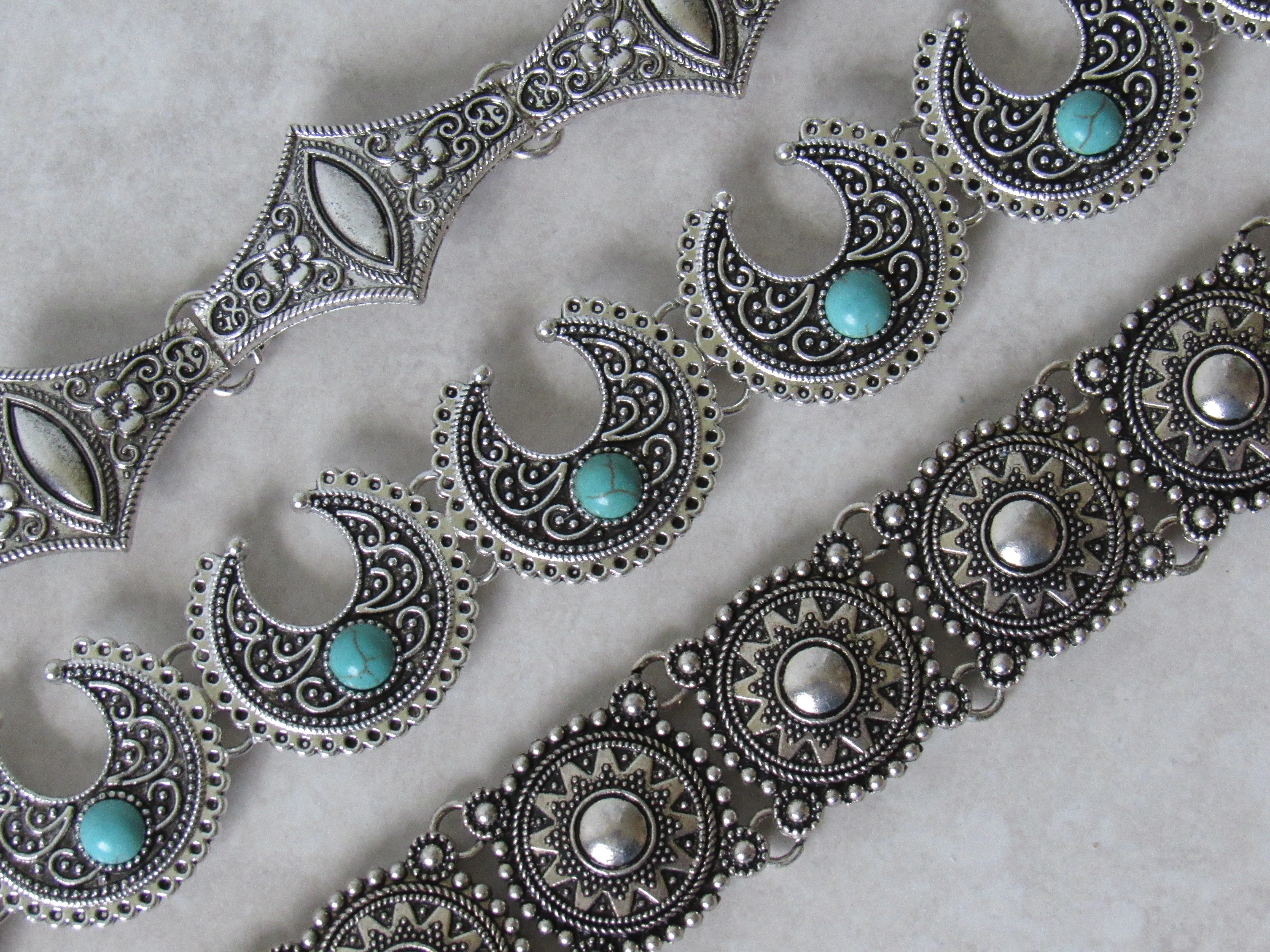 Turqouise Crescent Moon Choker