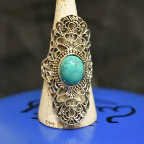 Turquoise Ring (925) Sterling Silver